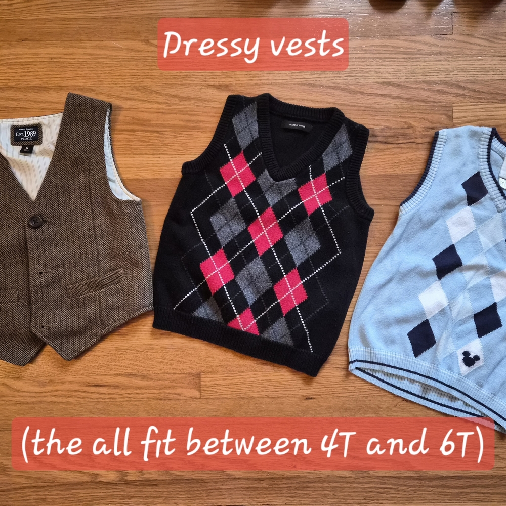 Kids Argyle Sweater Vest Trio